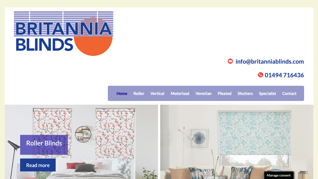 BRITANNIA BLINDS LIMITED website preview