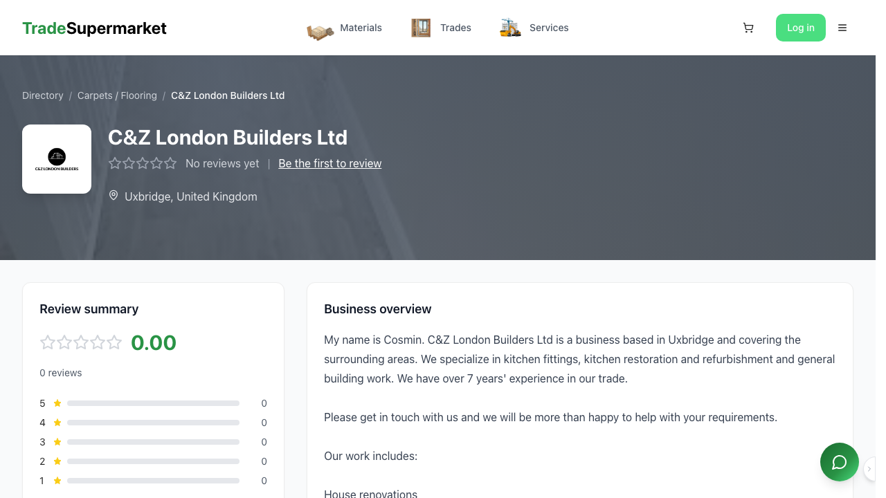 C&Z LONDON BUILDERS LTD website preview