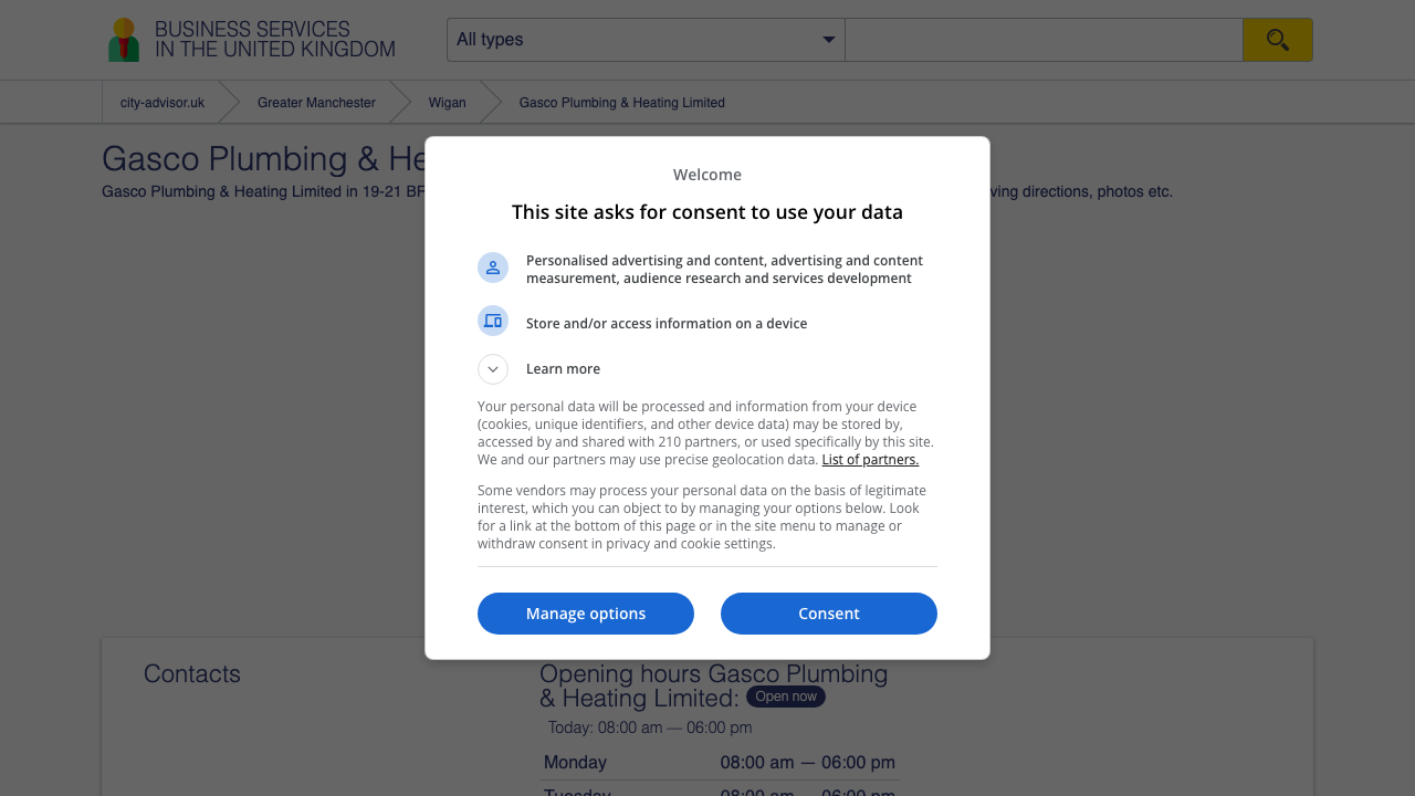 GASCO PLUMBING & HEATING LIMITED website preview
