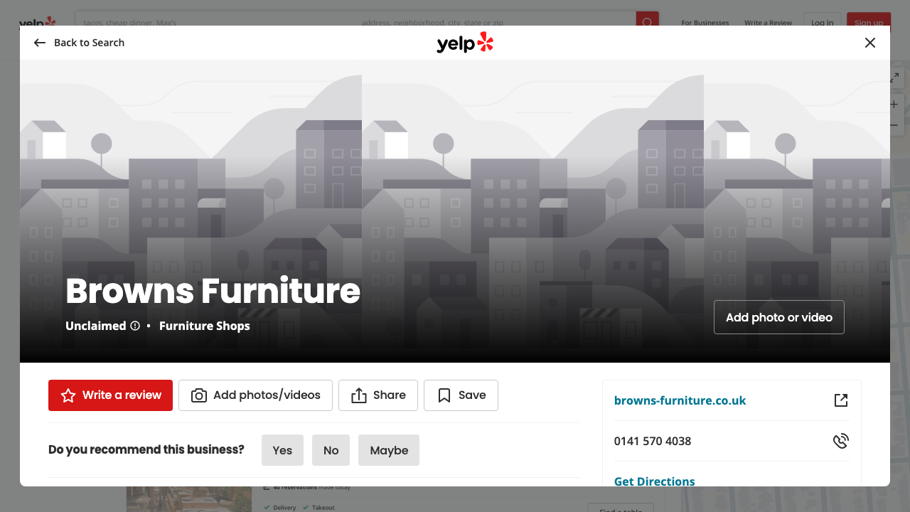 BROWNS FURNITURE LIMITED website preview