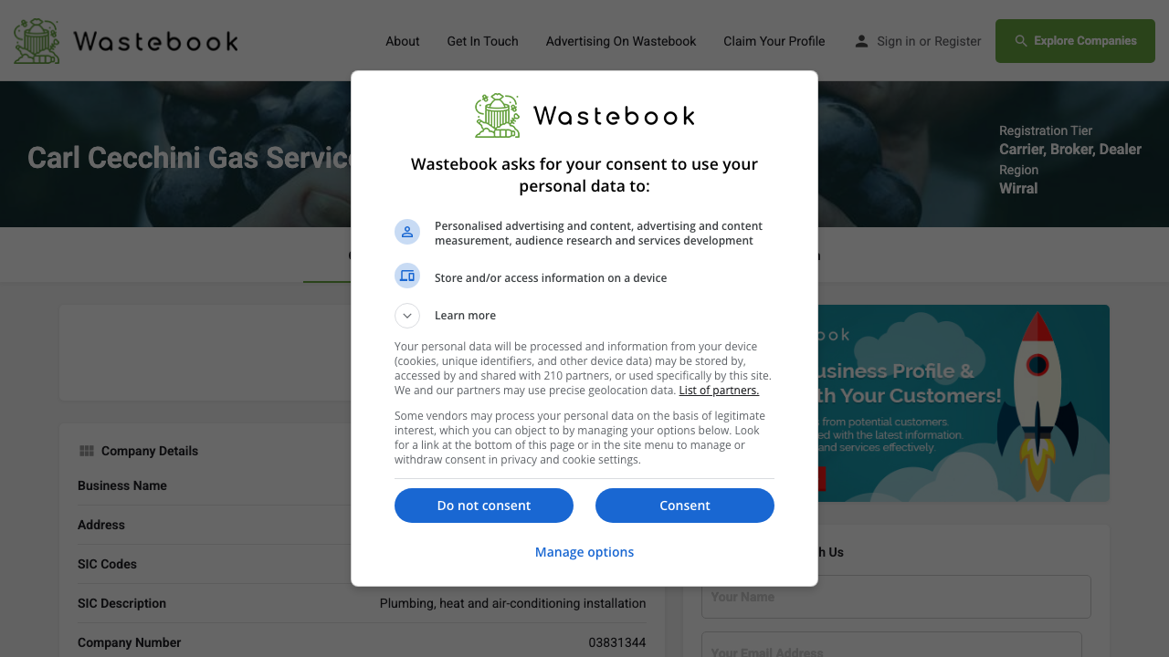 CARL CECCHINI GAS SERVICES LIMITED website preview