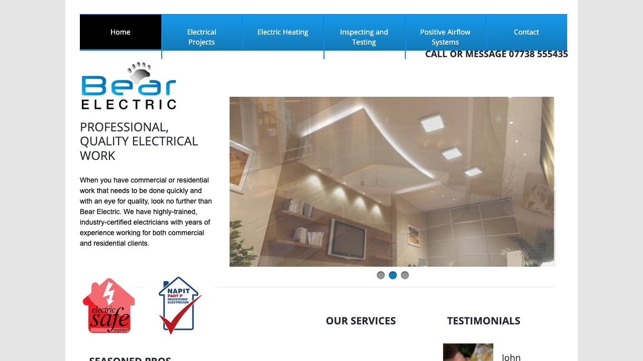 BEAR ELECTRICAL LTD website preview