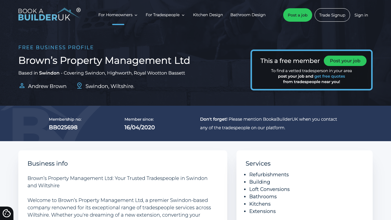 BROWNS PROPERTY MANAGEMENT LIMITED website preview