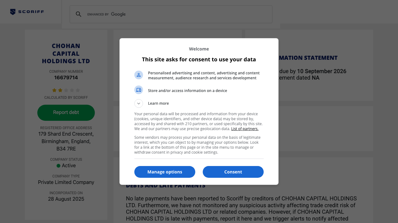 CHOHAN CAPITAL HOLDINGS LTD website preview