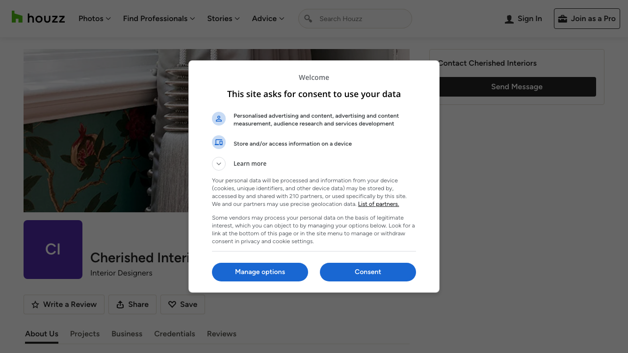 CHERISH INTERIORS LIMITED website preview