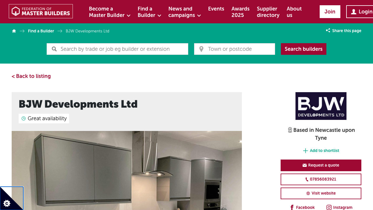 BJW DEVELOPMENTS LTD website preview