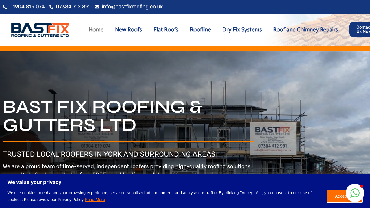 BAST FIX ROOFING AND GUTTERS LTD website preview