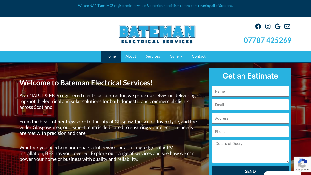 BATEMAN ELECTRICAL SERVICES LTD website preview