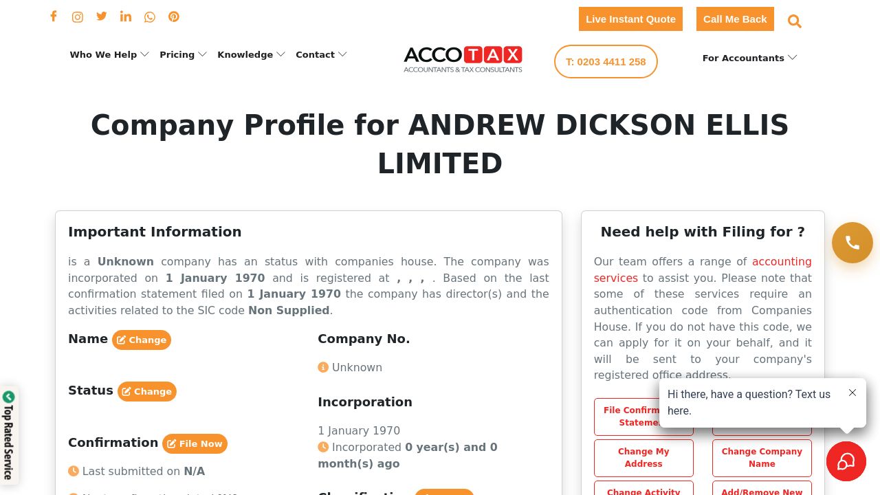ANDREW DICKSON ELLIS LIMITED website preview