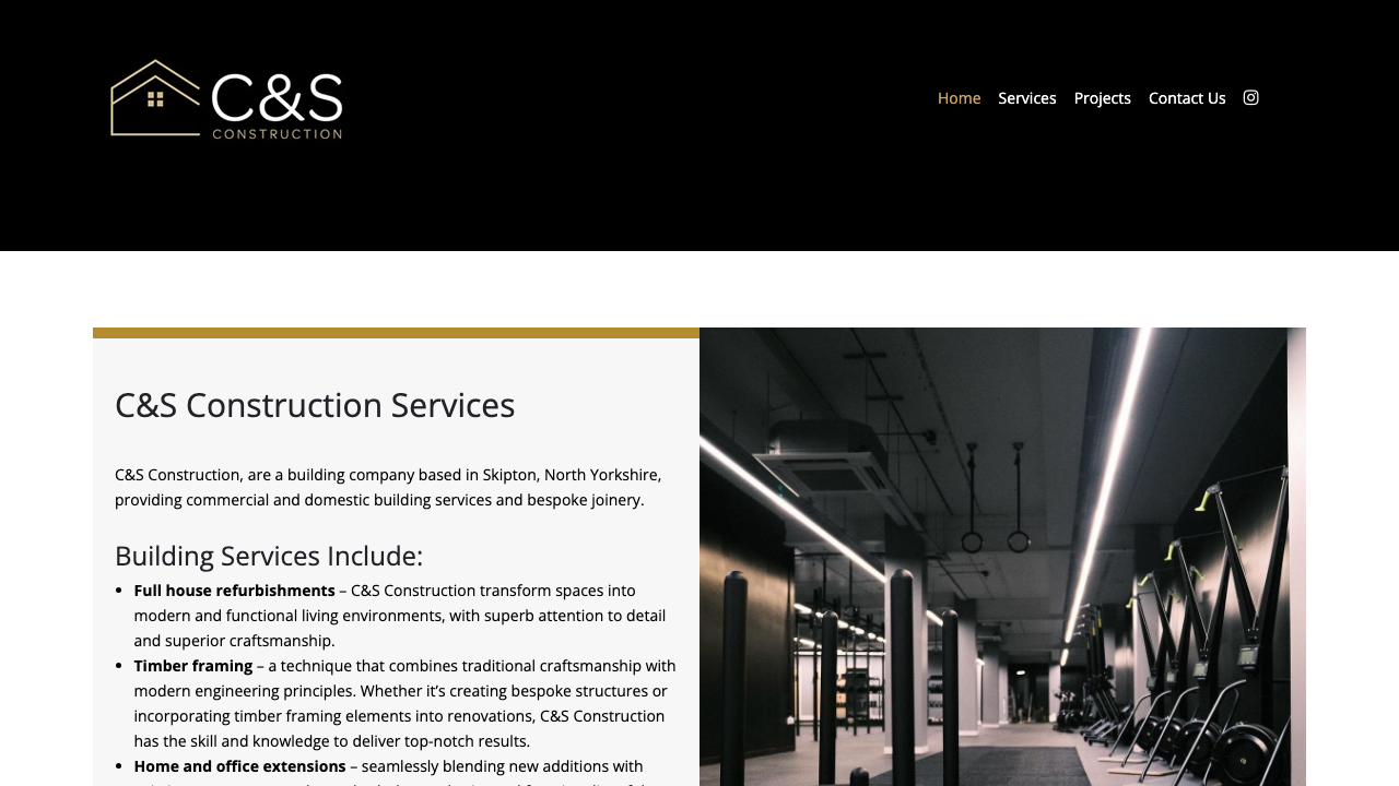 C&S CONSTRUCTION (YORKSHIRE) LTD website preview