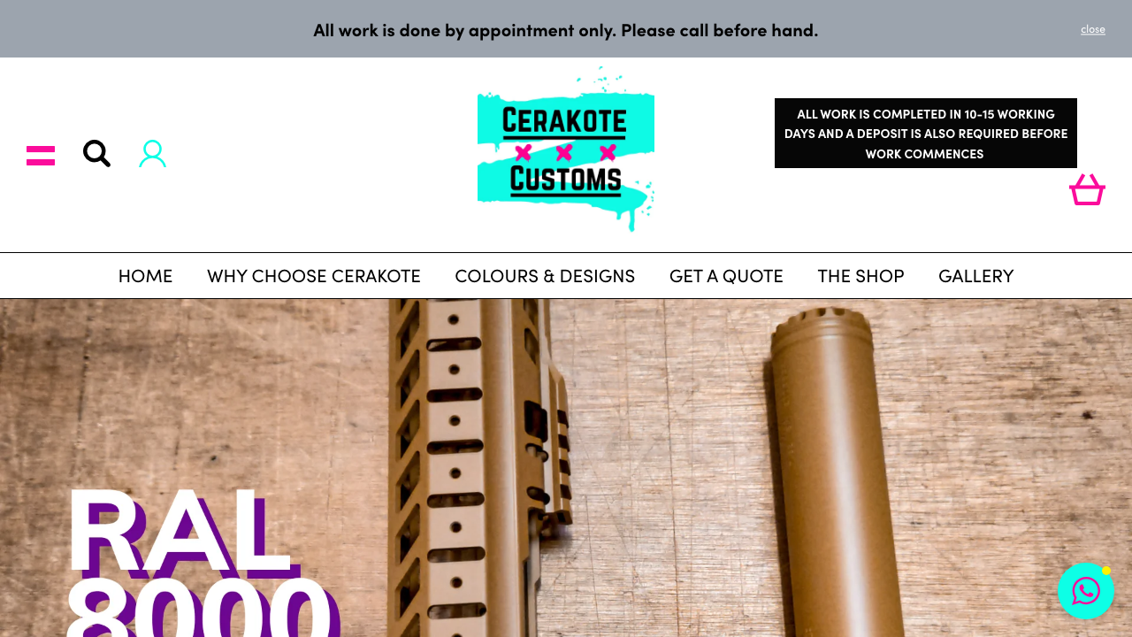 CERAKOTE CUSTOMS LTD website preview