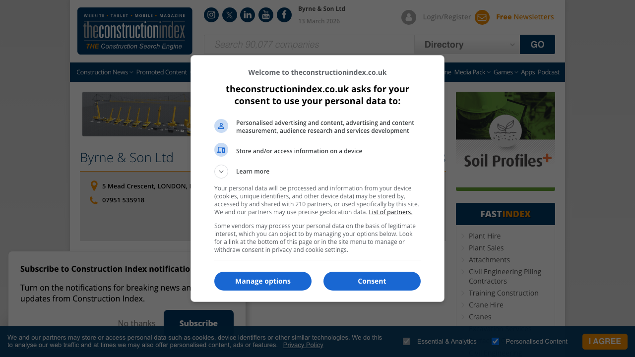 BYRNE & SON LIMITED website preview