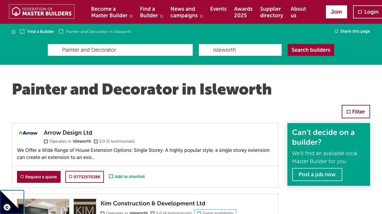 BUILDING AND DECORATING LIMITED website preview