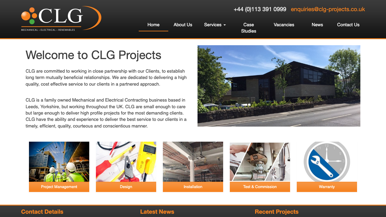 CLG MECHANICAL & ELECTRICAL CONTRACTORS LIMITED website preview