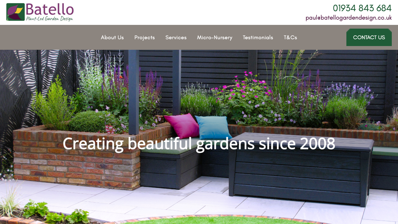 BATELLO GARDEN DESIGN LIMITED website preview