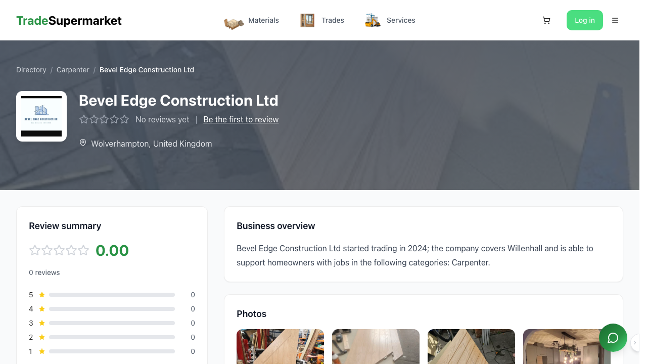 BEVEL EDGE CONSTRUCTION LTD website preview