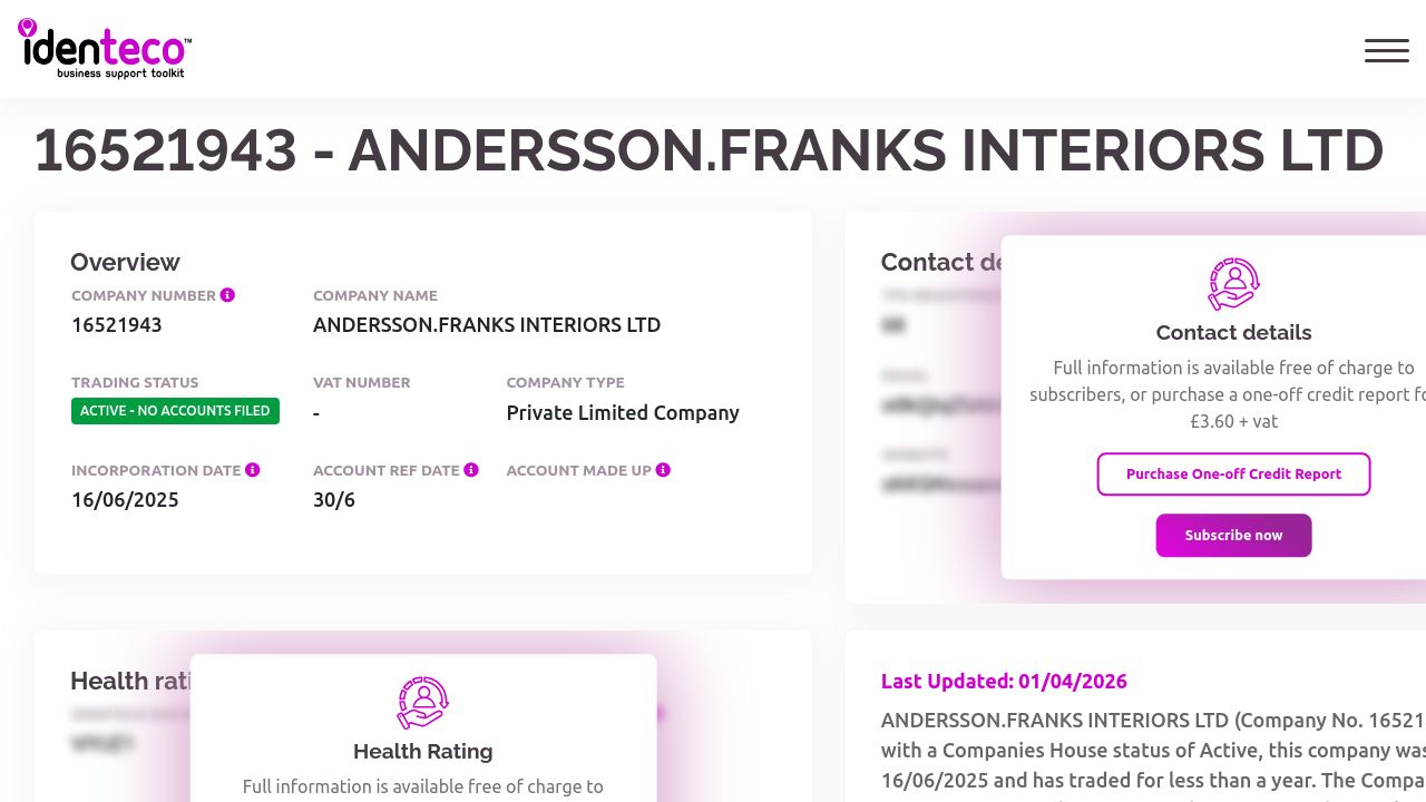 ANDERSSON.FRANKS INTERIORS LTD website preview
