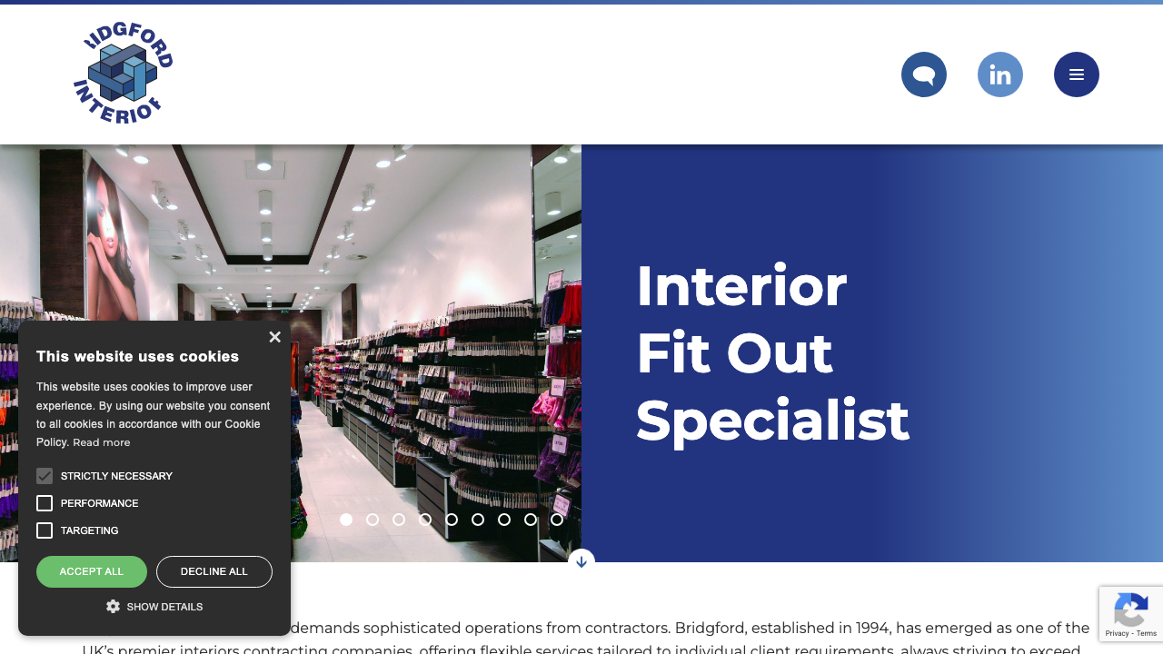 BRIDGFORD INTERIORS LIMITED website preview