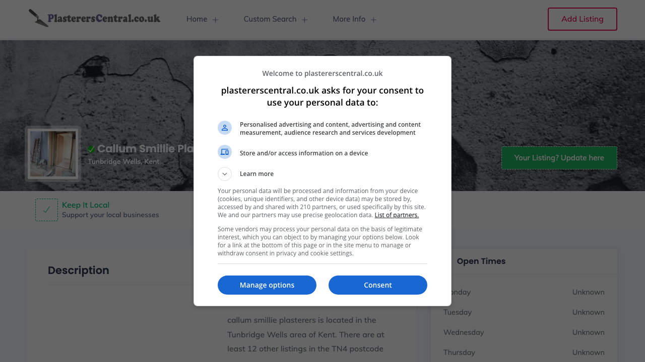 CALLUM SMILLIE PLASTERERS LTD website preview