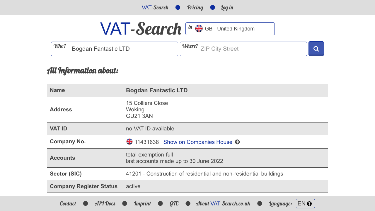 BOGDAN FANTASTIC LTD website preview