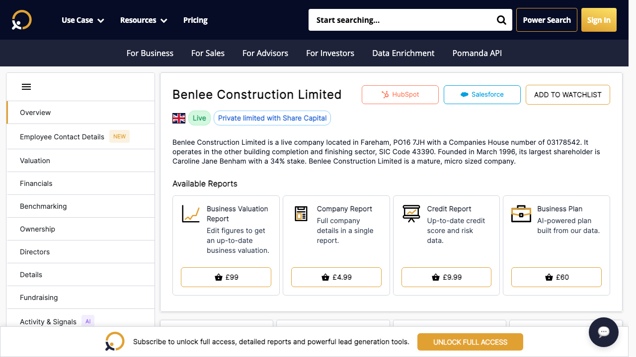 BENLEE CONSTRUCTION LIMITED website preview