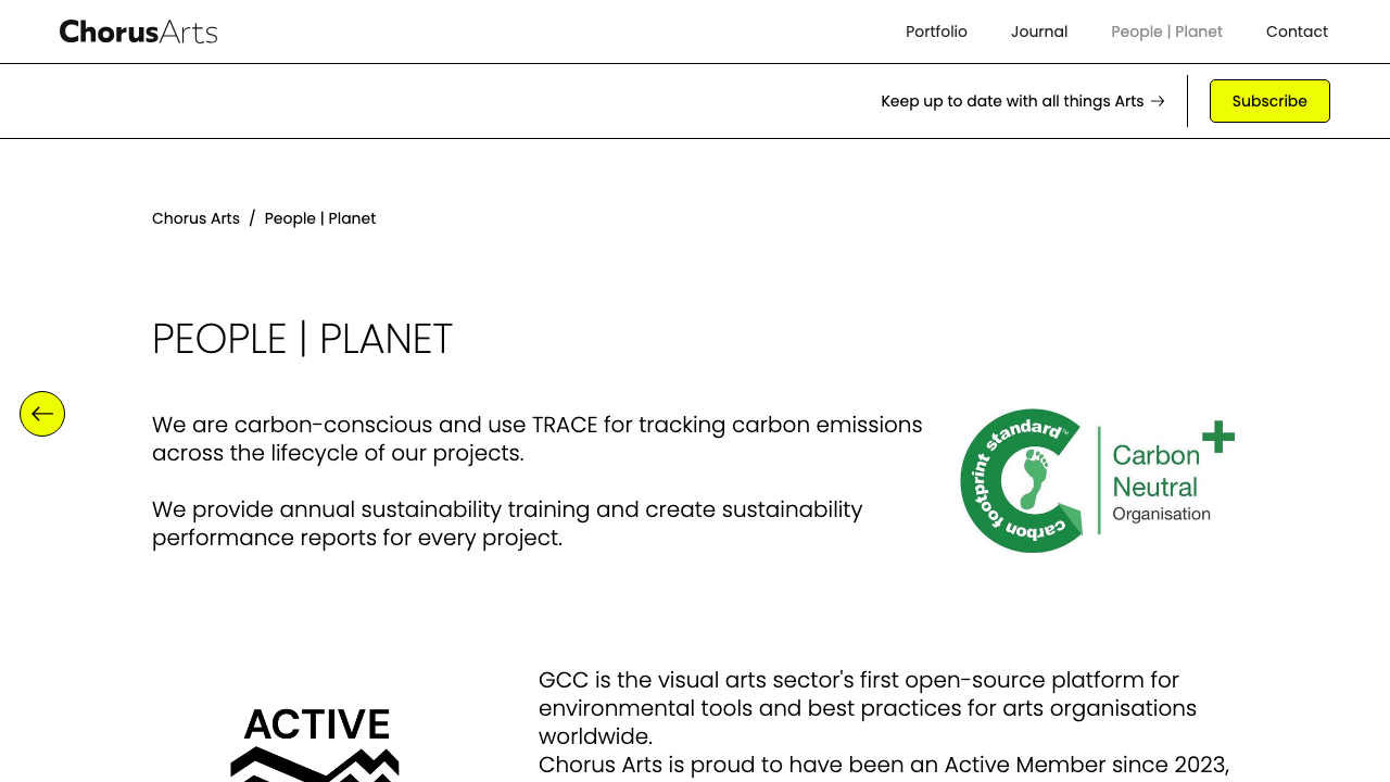 CHORUS ARTS LIMITED website preview