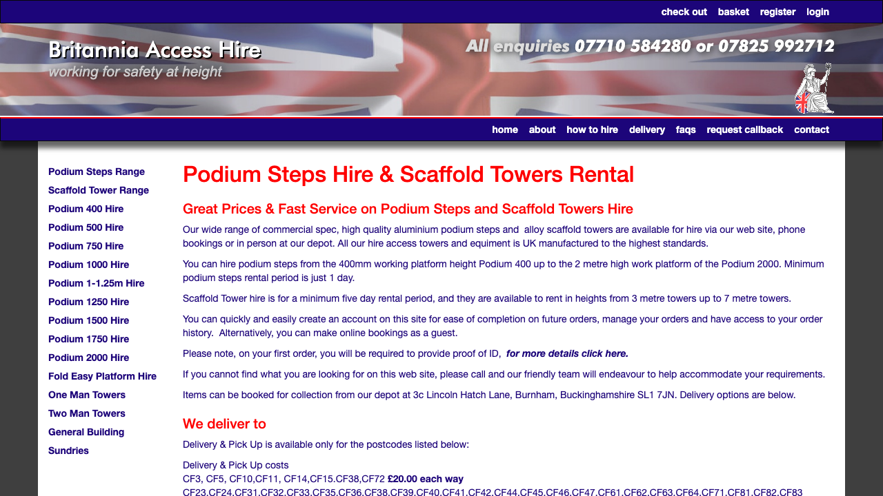 BRITANNIA ACCESS HIRE LTD website preview