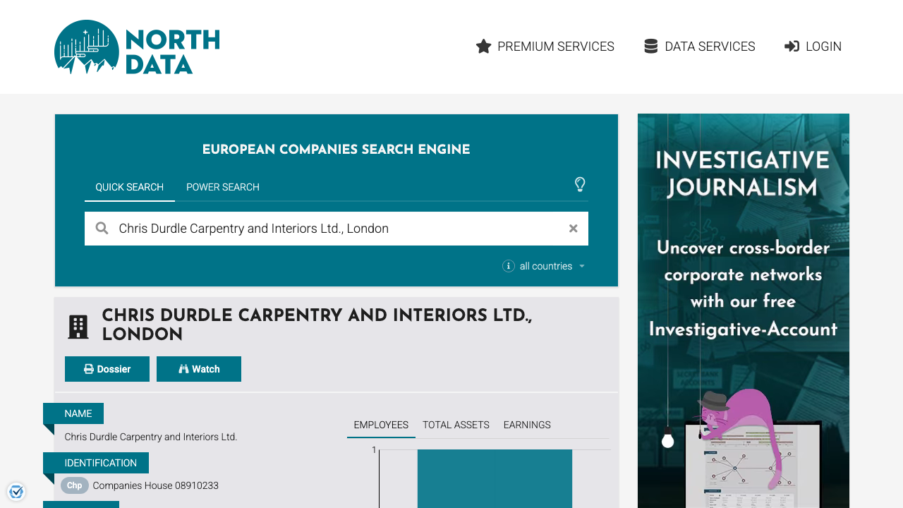 CHRIS DURDLE CARPENTRY AND INTERIORS LTD website preview