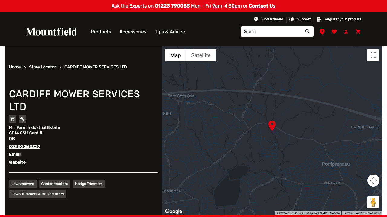 CARDIFF MOWER SERVICES LIMITED website preview
