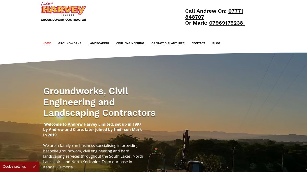 ANDREW HARVEY LIMITED website preview