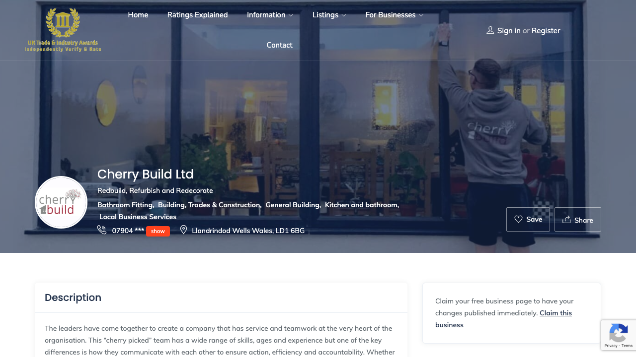 CHERRY BUILD LTD website preview