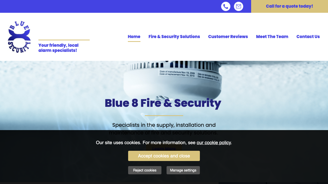 BLUE 8 FIRE & SECURITY LTD website preview