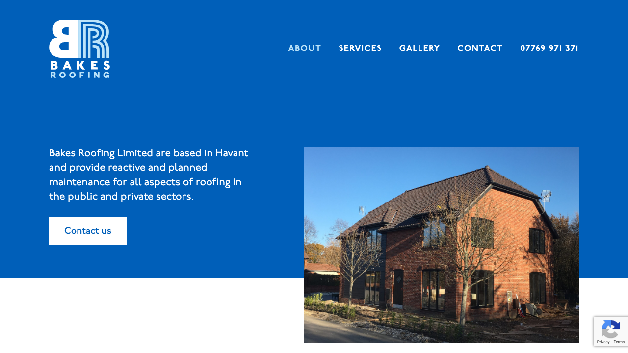 BAKES ROOFING LIMITED website preview