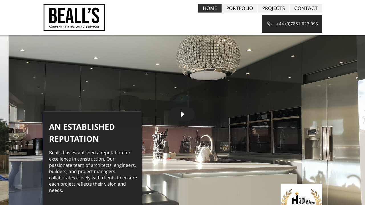 BEALLS CARPENTRY & BUILDING SERVICES LTD website preview