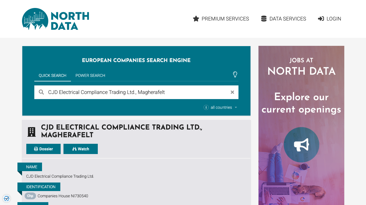 CJD ELECTRICAL COMPLIANCE TRADING LTD website preview