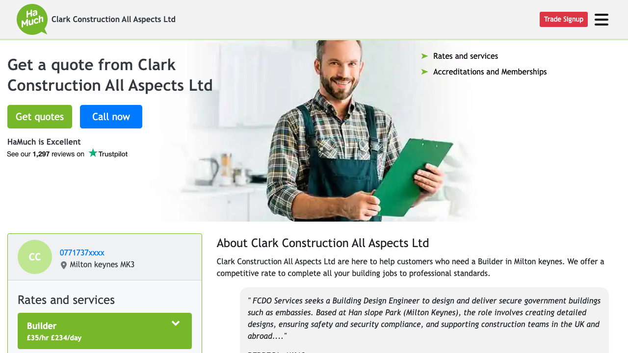 CLARK CONSTRUCTION (ALL ASPECTS) LTD website preview