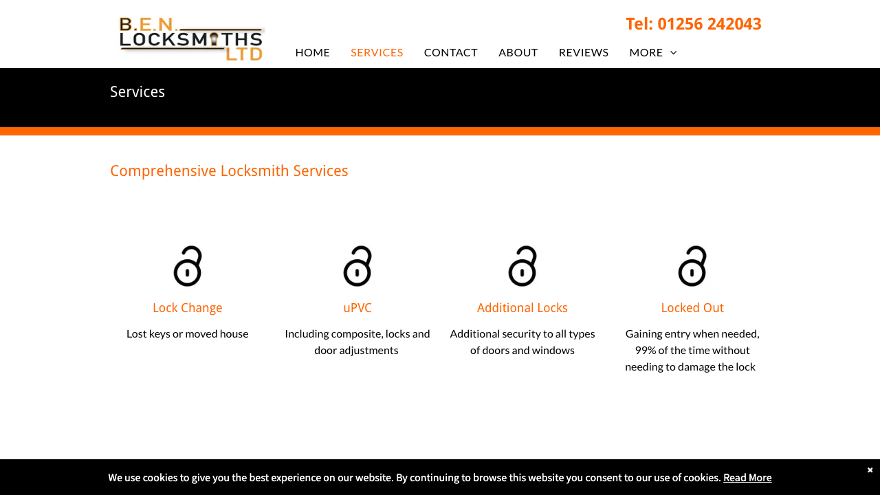 BEN'S LOCKSMITH & JOINERY LTD website preview