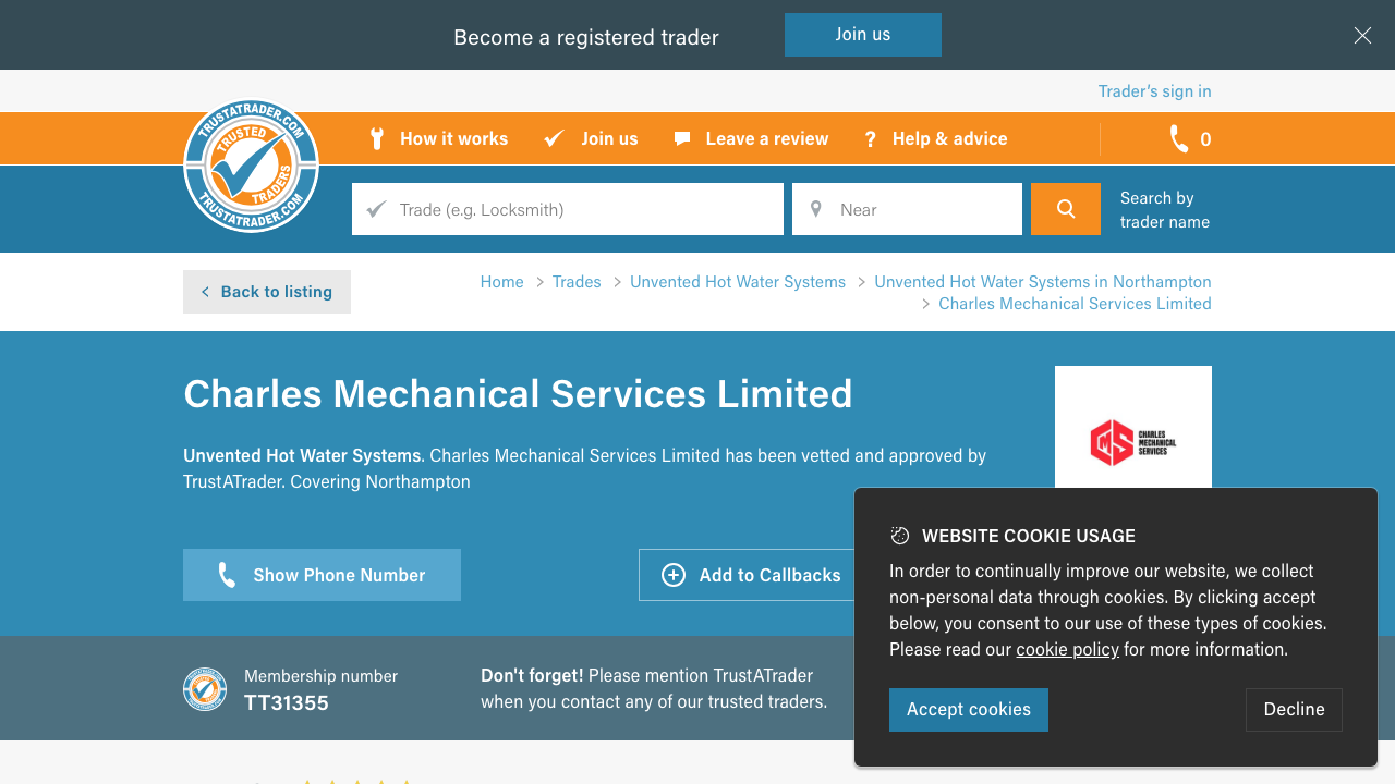 CHARLES MECHANICAL SERVICES LTD website preview