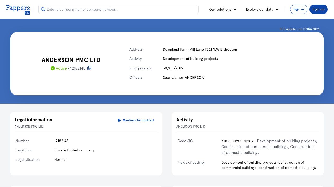 ANDERSON PMC LTD website preview