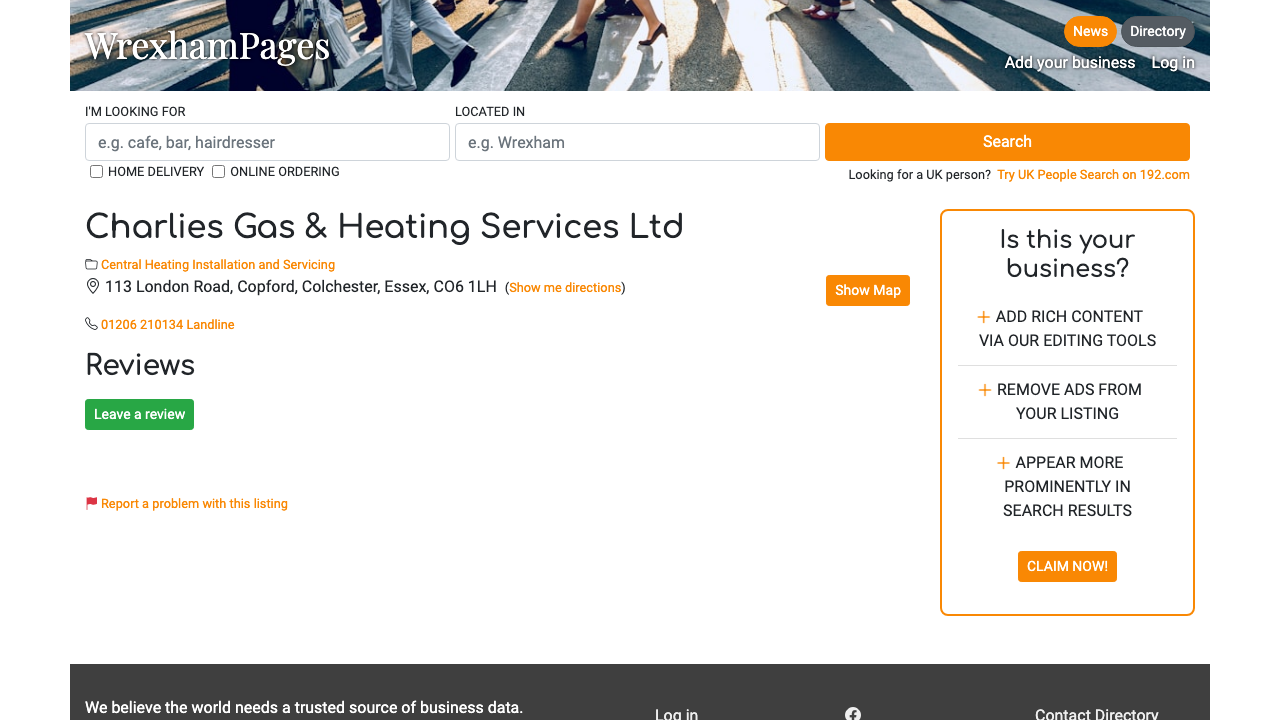 CHARLIE'S GAS & HEATING SERVICES LTD website preview