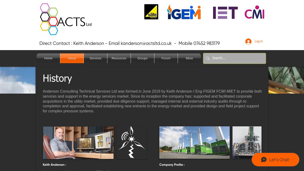 ANDERSON CONSULTING TECHNICAL SERVICES LTD website preview