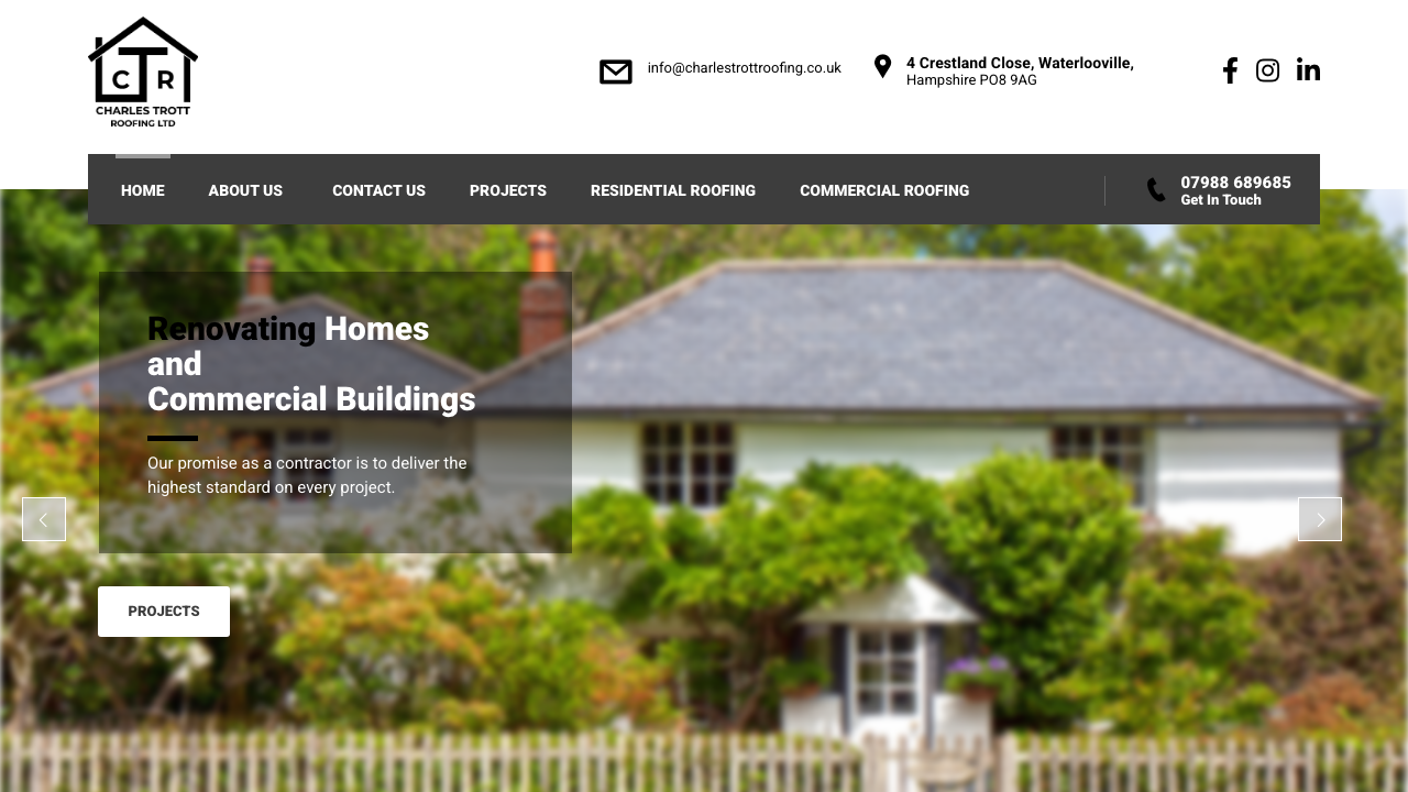 CHARLES TROTT ROOFING LIMITED website preview