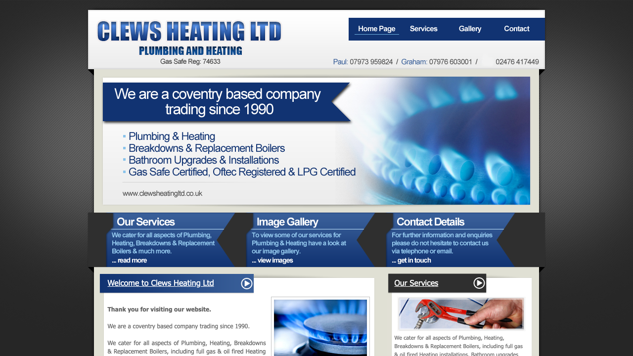 CLEWS HEATING LIMITED website preview