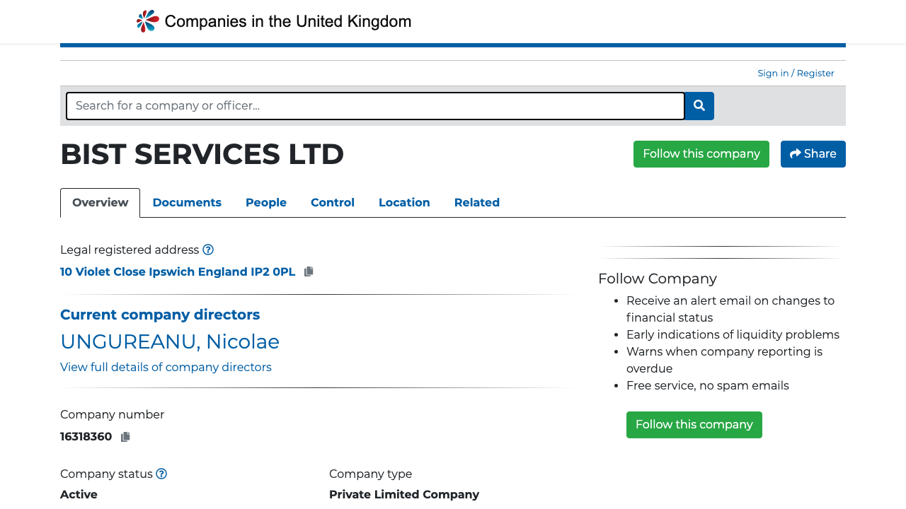 BIST SERVICES LTD website preview