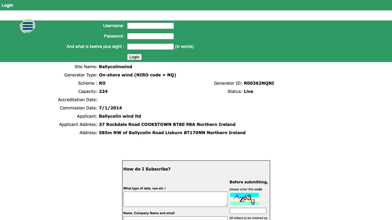 BALLYCOLIN WIND LTD website preview