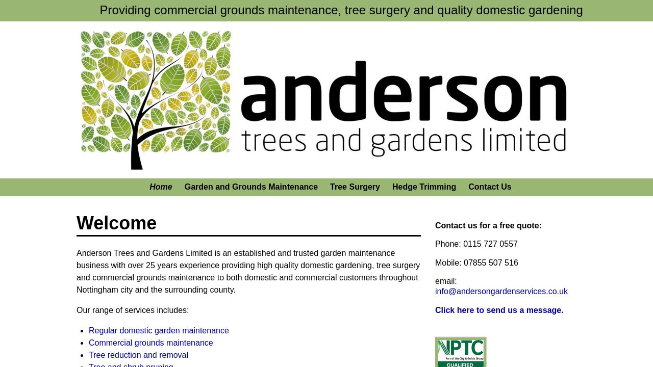 ANDERSON TREES AND GARDENS LIMITED website preview