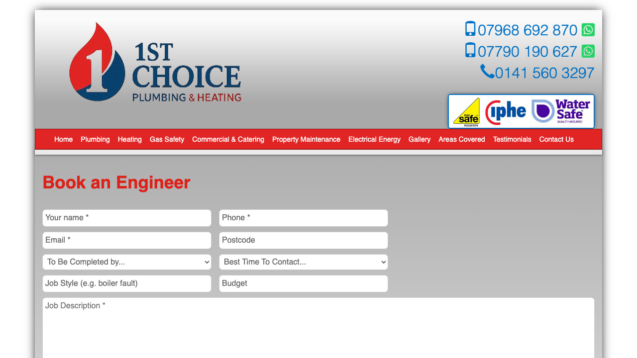 1ST. CHOICE PLUMBING & HEATING LIMITED website preview