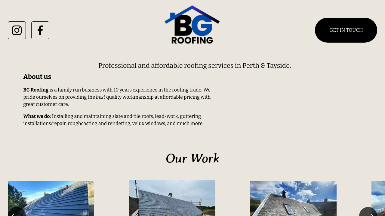 BG ROOFING LTD website preview