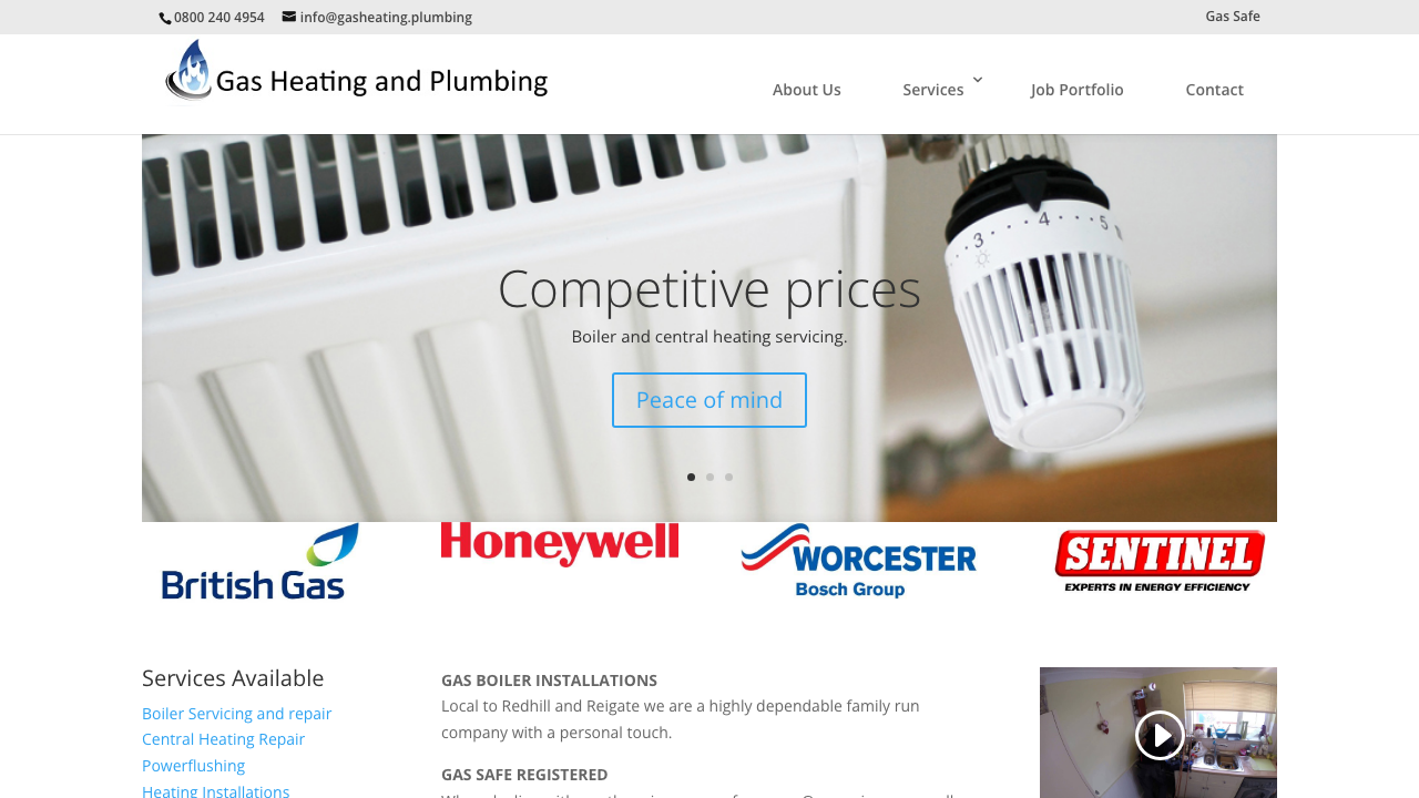 GAS HEATING & PLUMBING LTD website preview