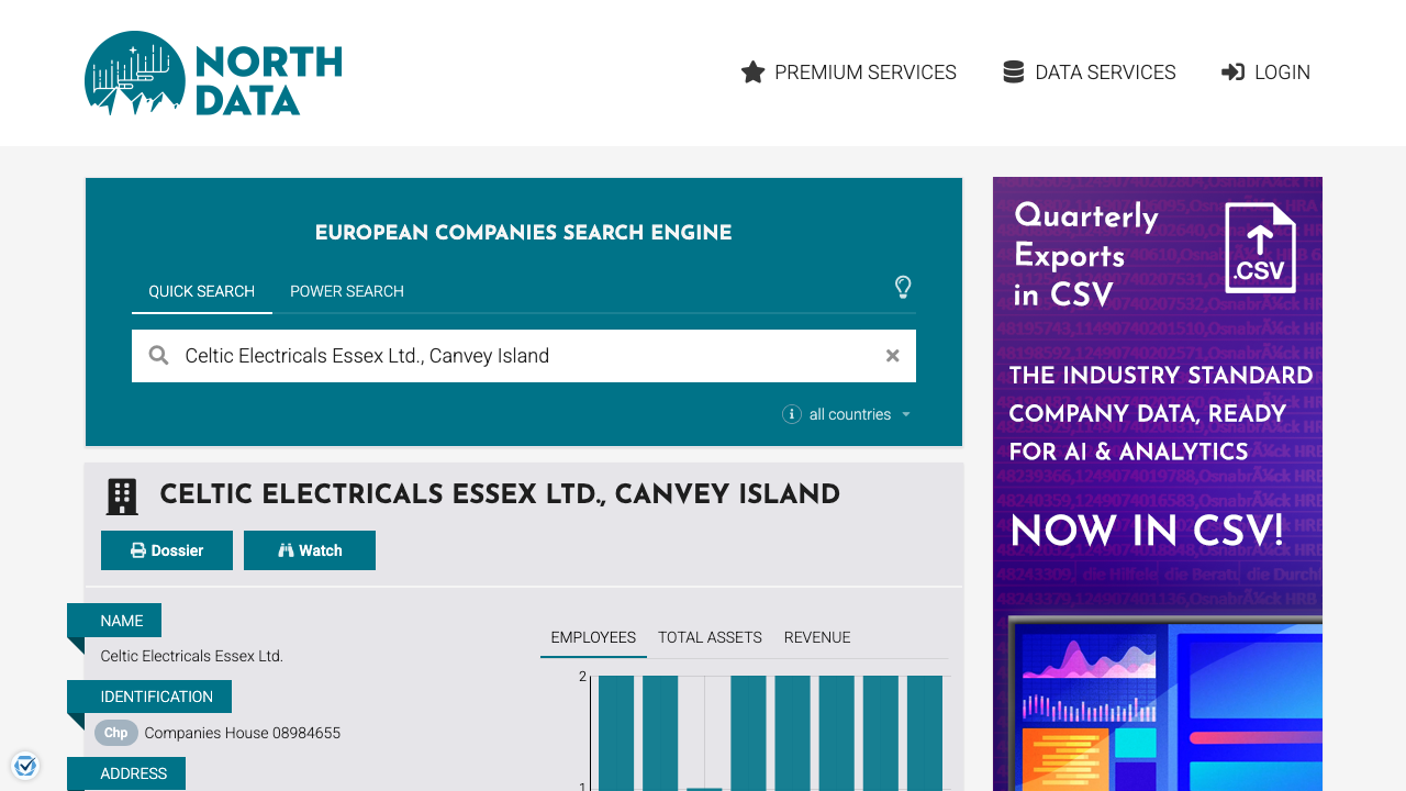 CELTIC ELECTRICALS ESSEX LIMITED website preview
